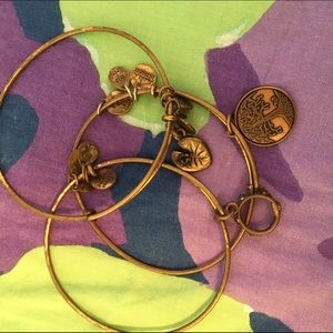 Gold Alex and Ani bracelets