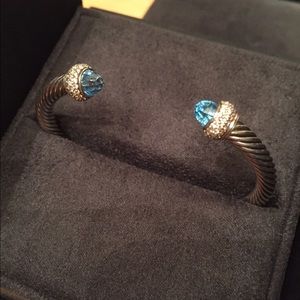 Rare David Yurman Bracelet w Blue Topaz & Diamonds