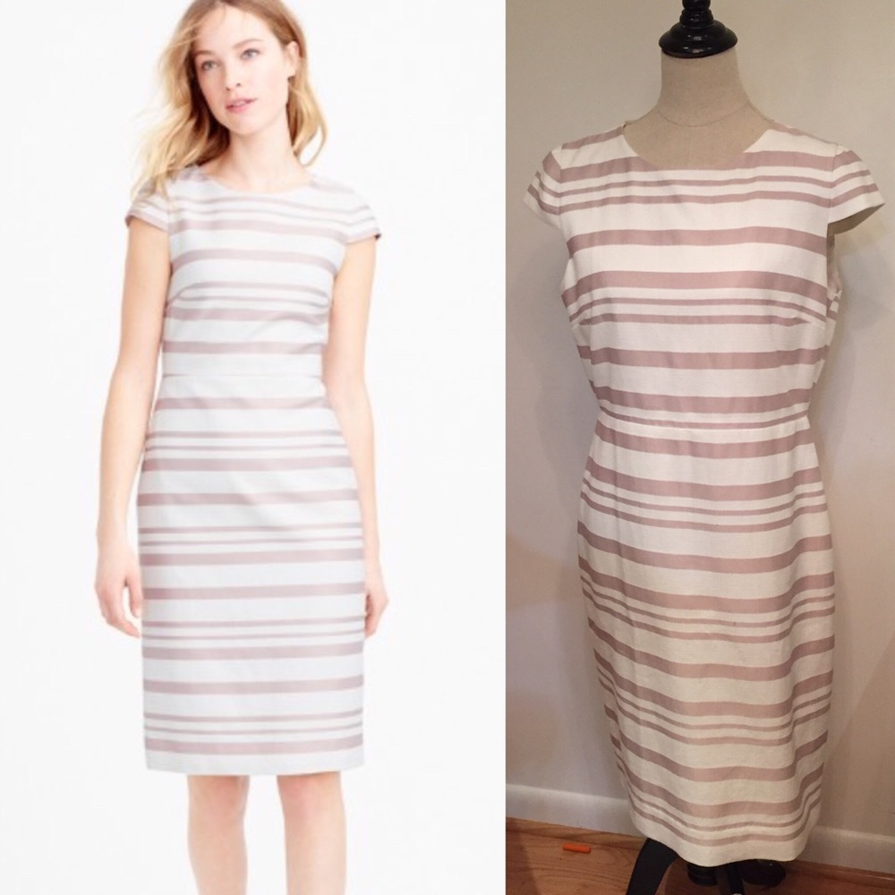 J Crew Double-Stripe Cap-Sleeve Dress size 10