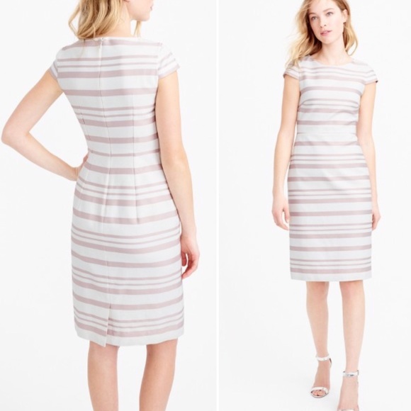 J Crew Double-Stripe Cap-Sleeve Dress size 10 - Picture 2 of 3