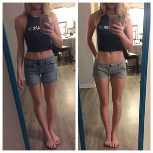 Hollister shorts only (left)