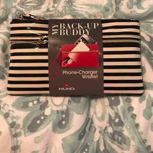 Stripe phone charger wristlet