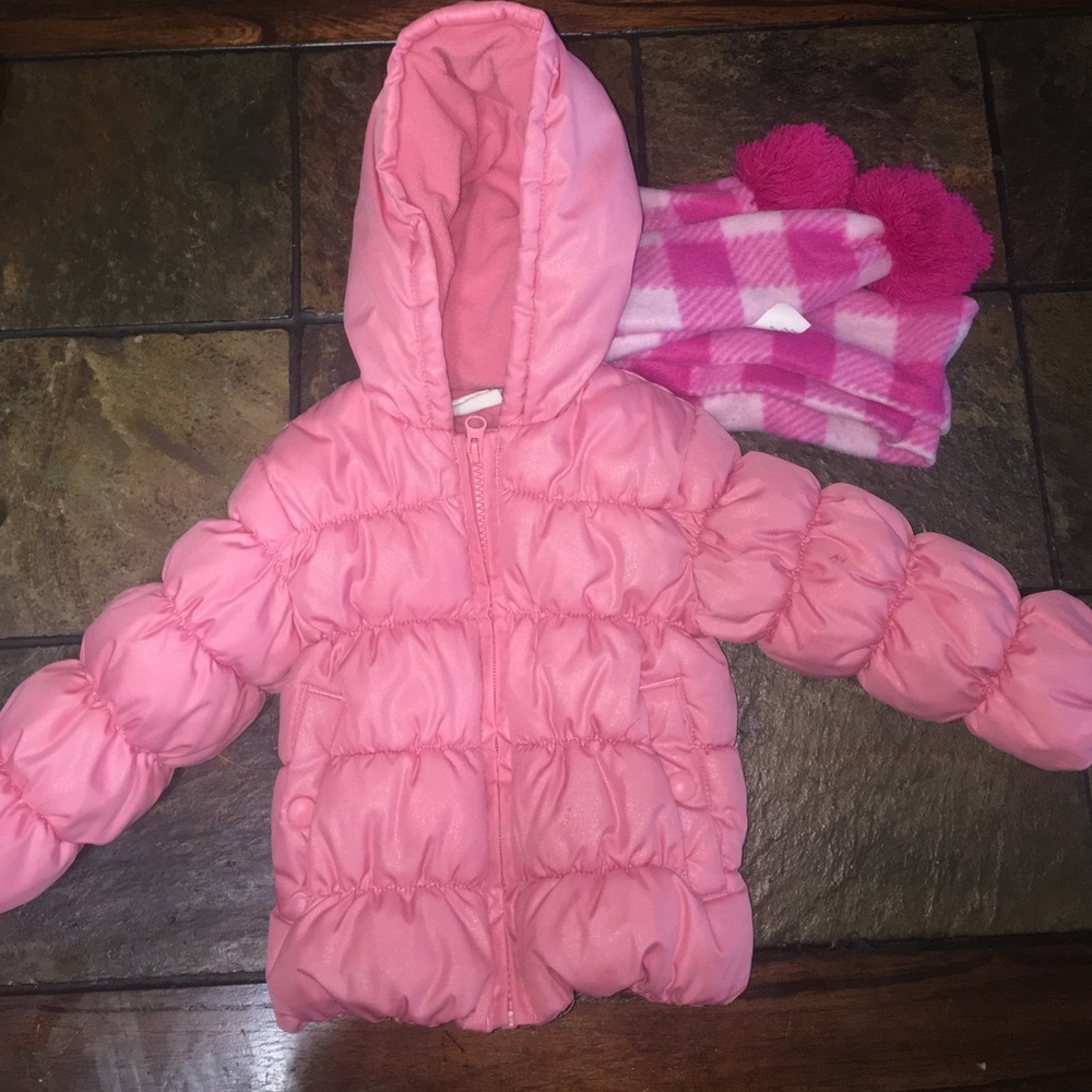 Pink toddler puff coat