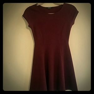 Simple Burgundy Dress,thick material,