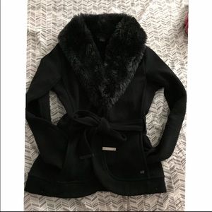 Armani exchange A|X fur belted sweater