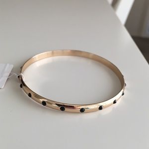 💕Gold Bracelet w Black Stones