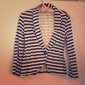 Candie's Black and White Striped Blazer