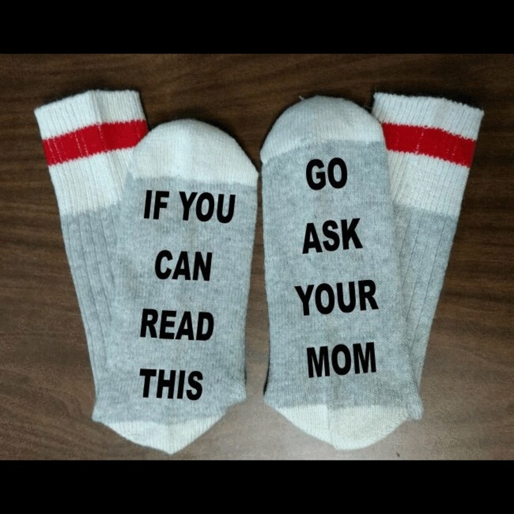 SOLD OUT! Go Ask Your Mom Socks - Picture 1 of 1