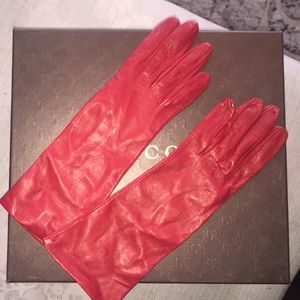 Red Leather Gloves (never worn)