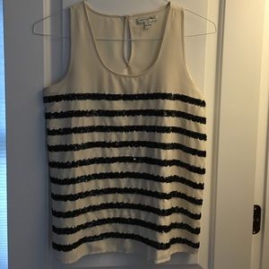 Sequin striped tank top