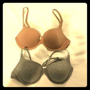 PINK Lined Demi Bra Set