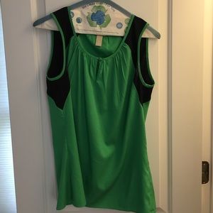 Green and navy classic tank top