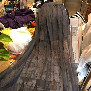 Sheer laced maxi skirt.