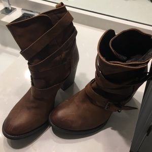 Tan Boots 3 inch heels