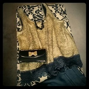 Fabulous Black & Gold Dressy Top