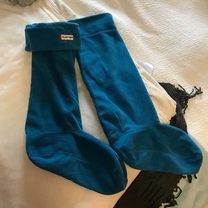 Hunter tall boot socks, like new! Pretty turquoise