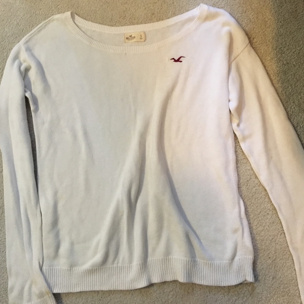 Plain White hollister sweater.