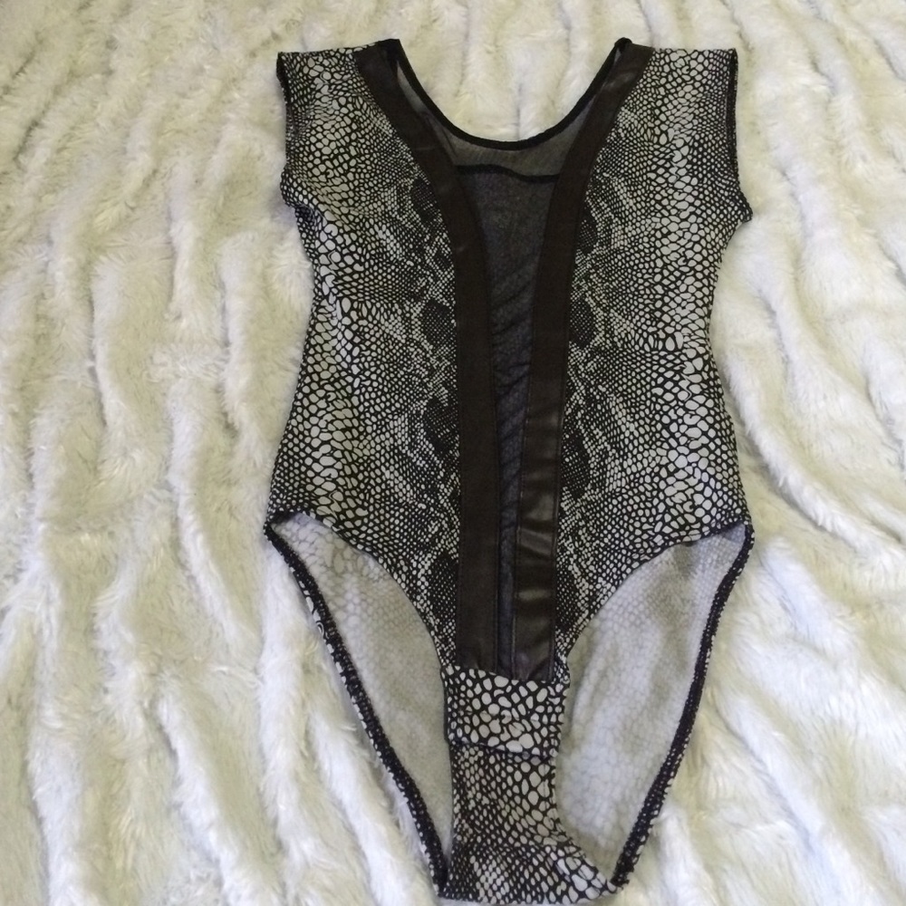 Snakeskin print body suit