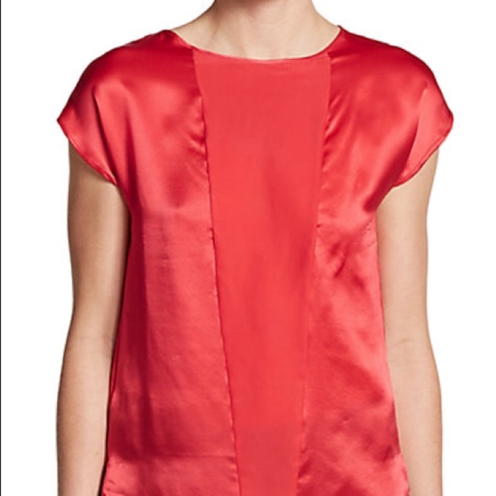 Les copains paneled satin Blouse