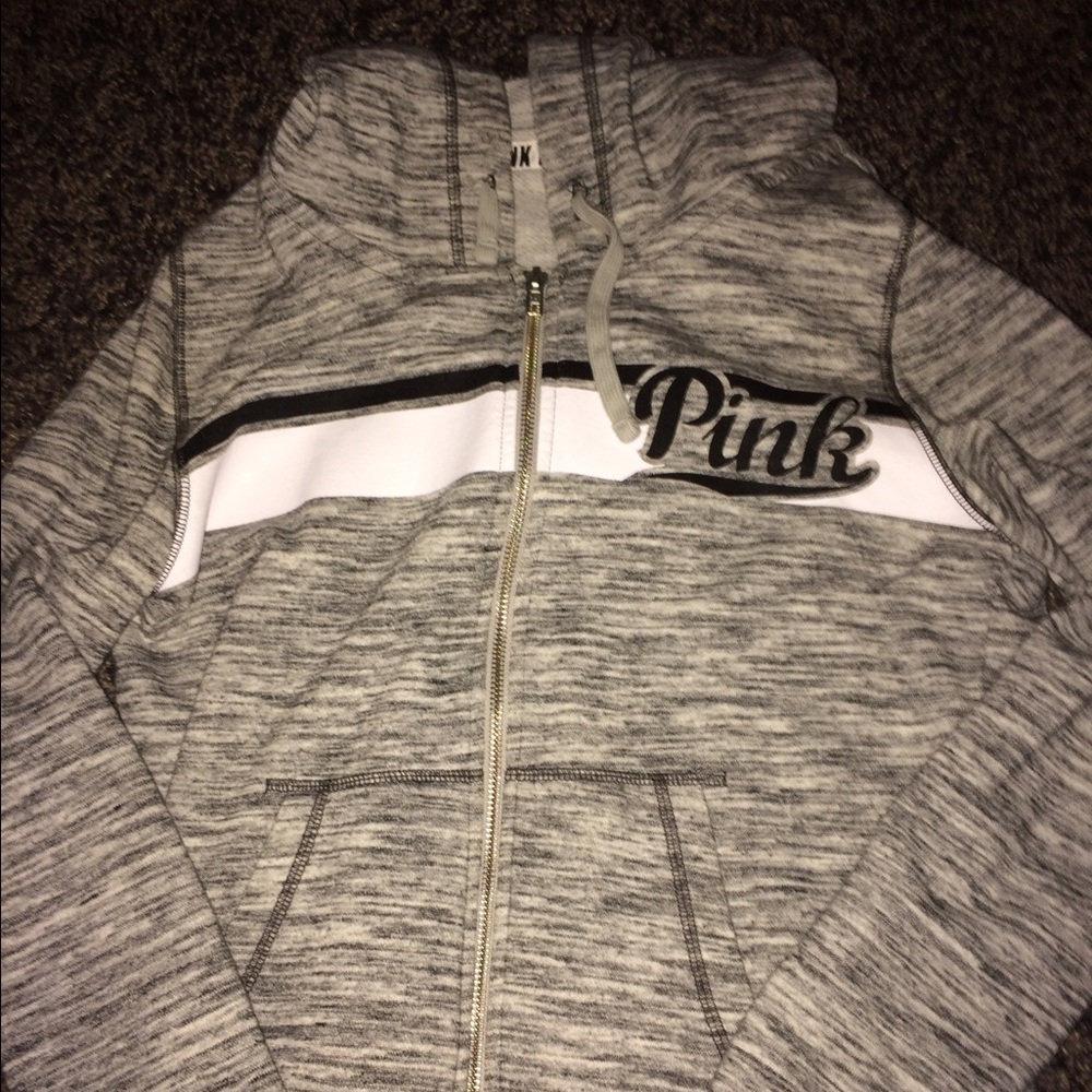PINK Zip up Heathered Hoodie
