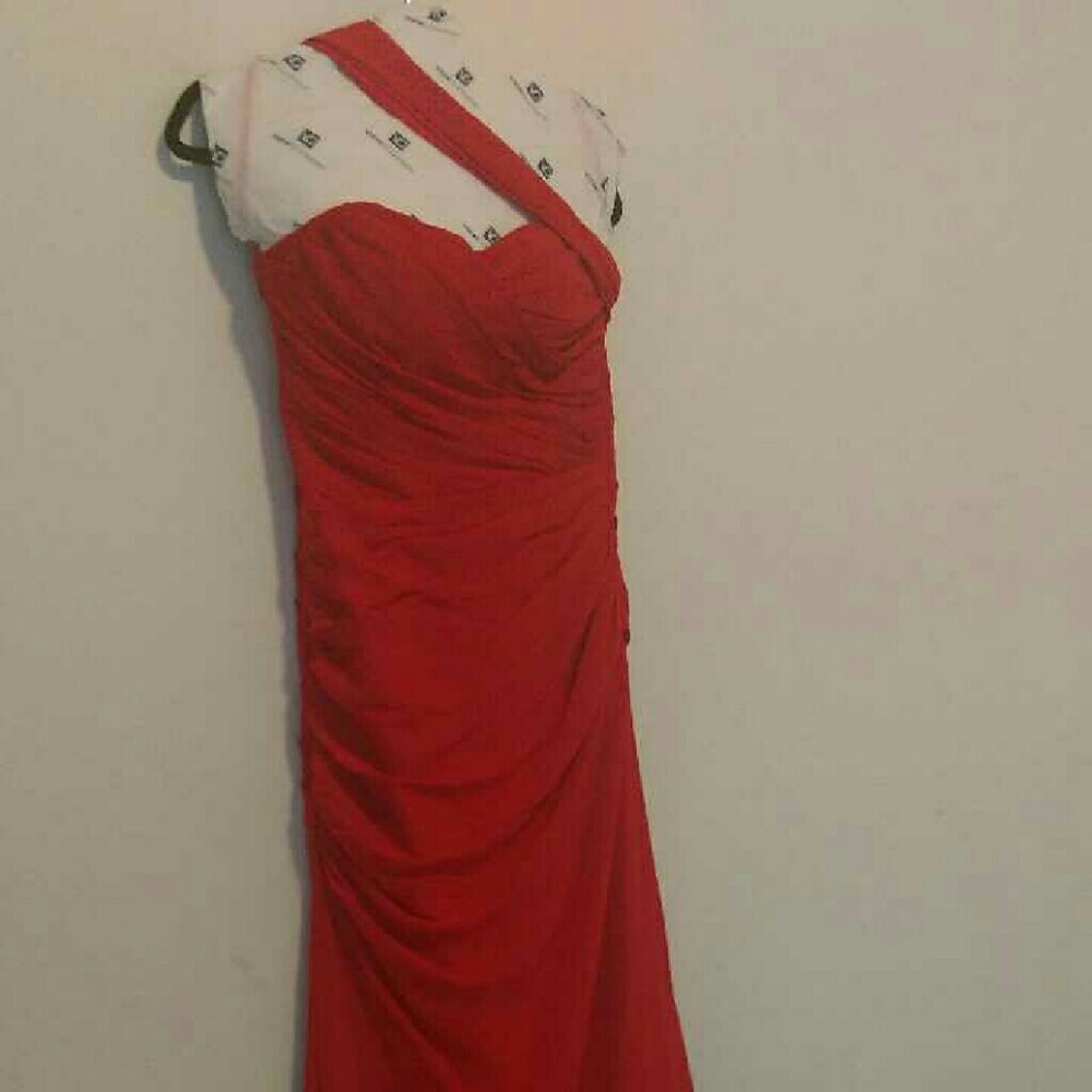 Red Chiffon Gown
