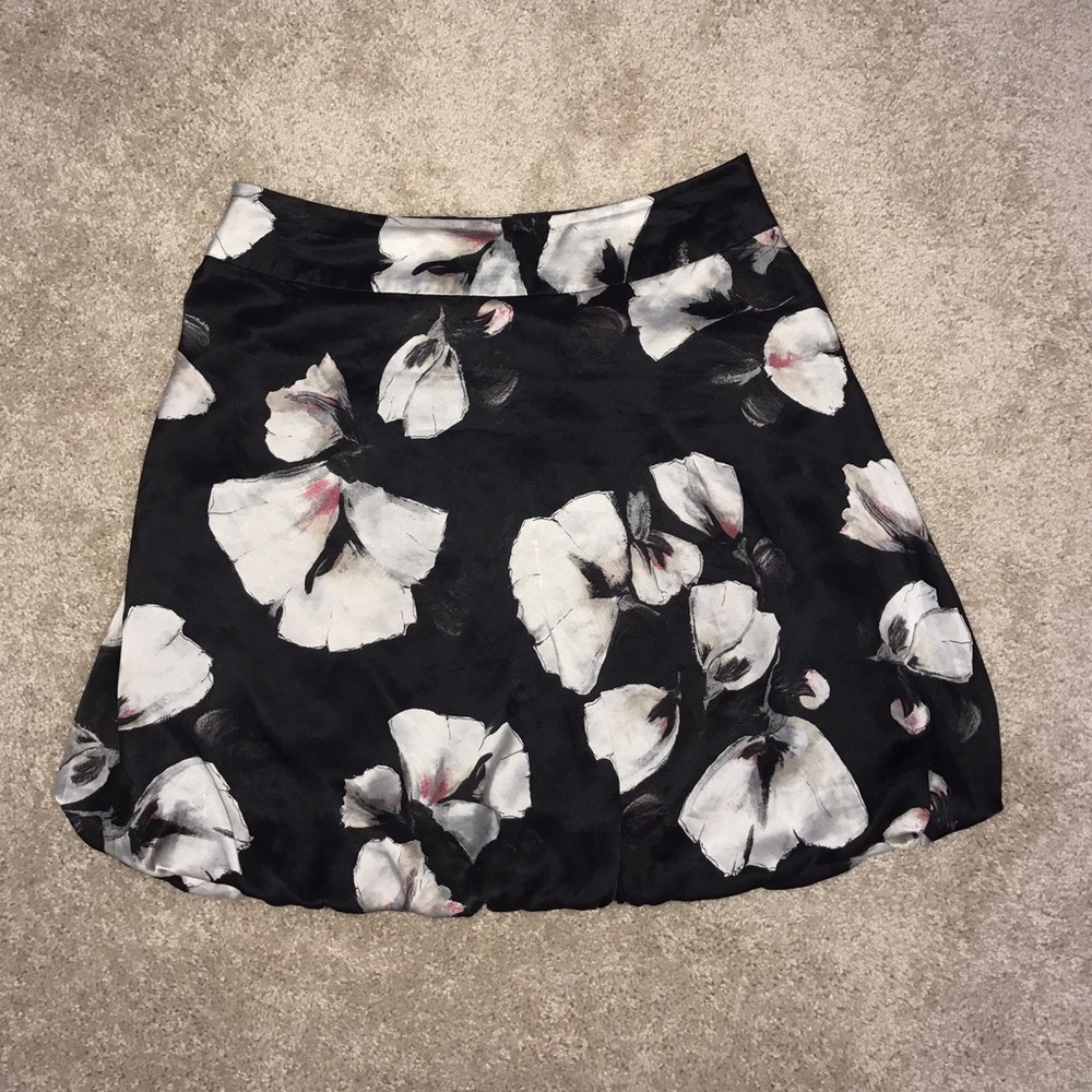 WHBM Silk Floral Print Skirt