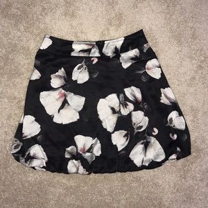 WHBM Silk Floral Print Skirt