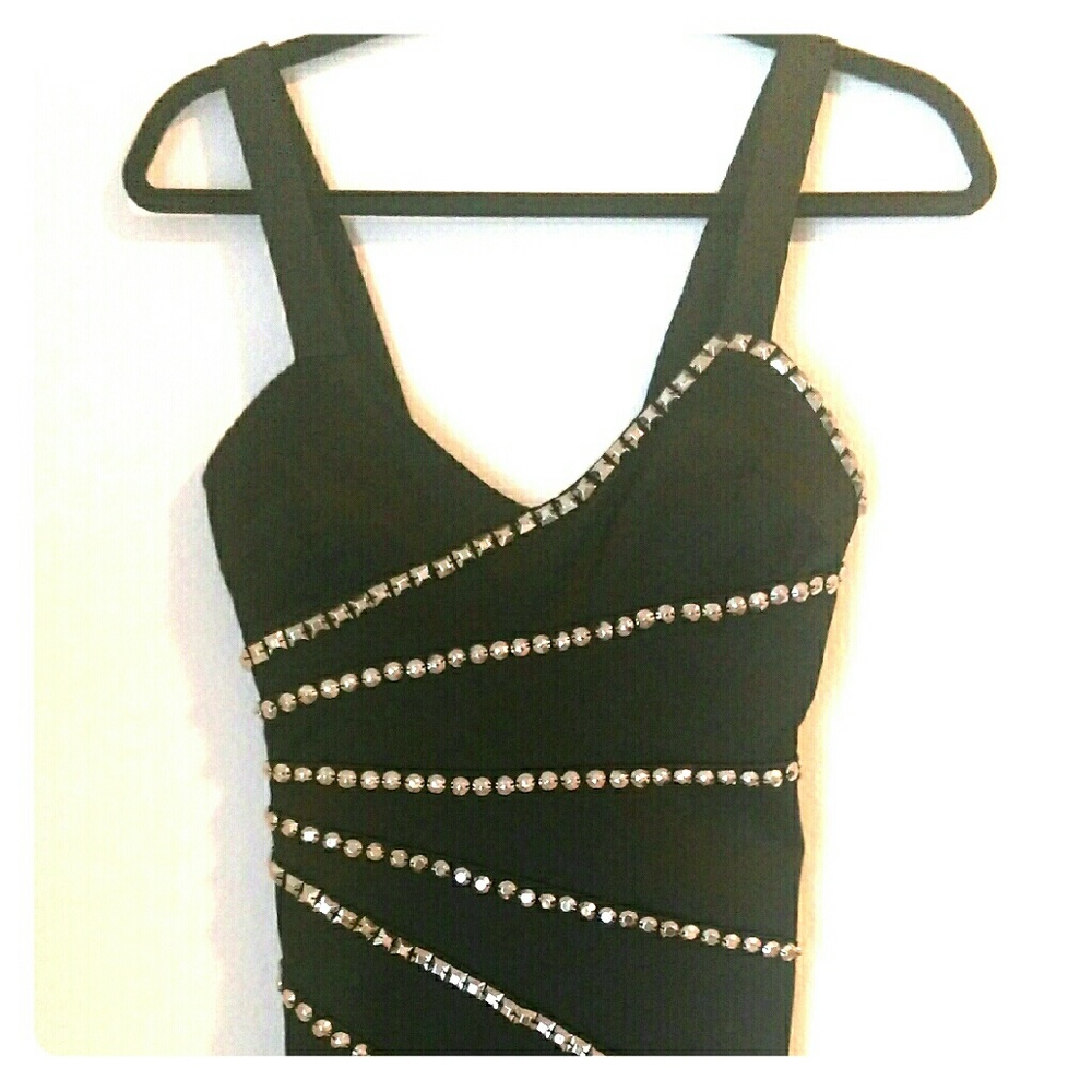 Black Metal-Studded Dress