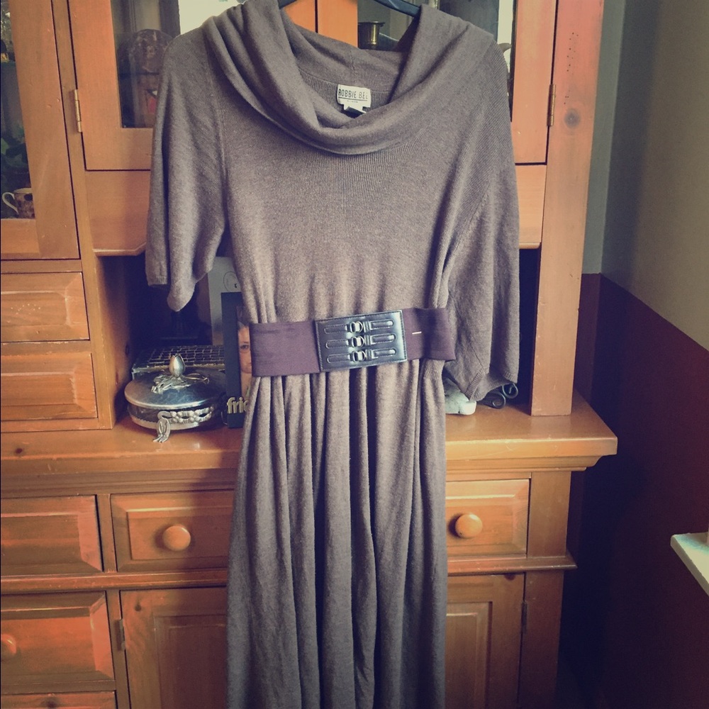Sweater Dress, Brown Knit Plus Size