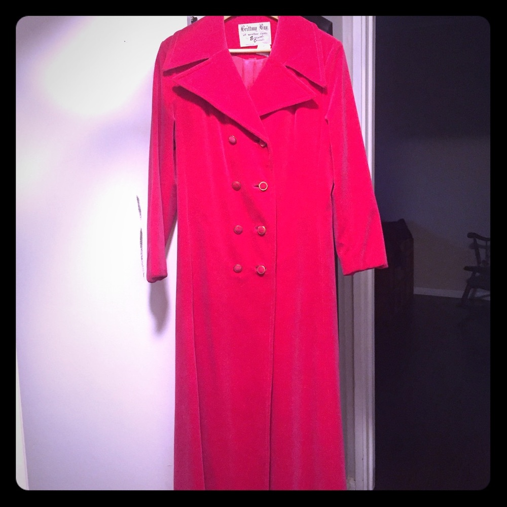 Vintage hot pink velvet coat