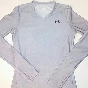 Under Armour Tops - Under Armour Womens M Gray V Neck Long Slv Shirt Under Armour Tops - Under Armour Womens M Gray V Neck Long Slv Shirt