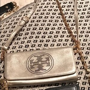Silver/Gold Tone Tory Burch Crossbody Bag