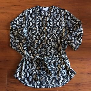 Clavin Klein python snake print blouse