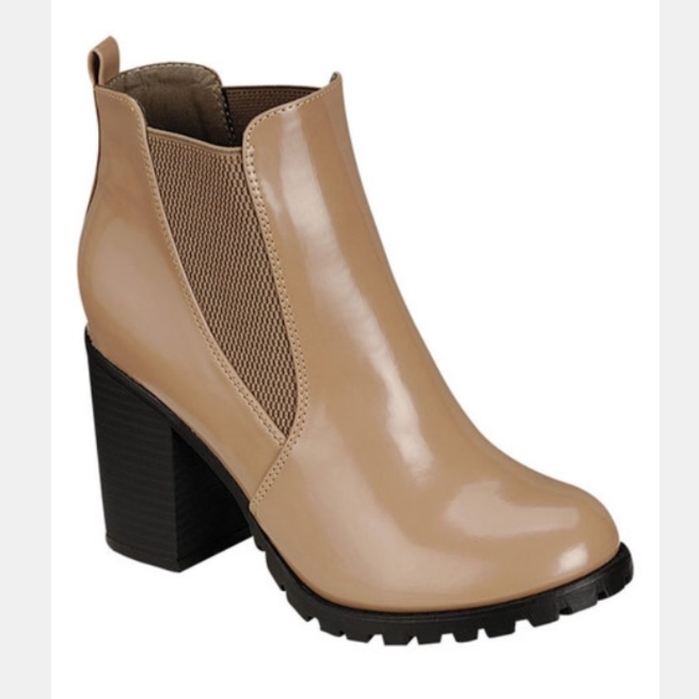 Natural Patent Carven Bootie