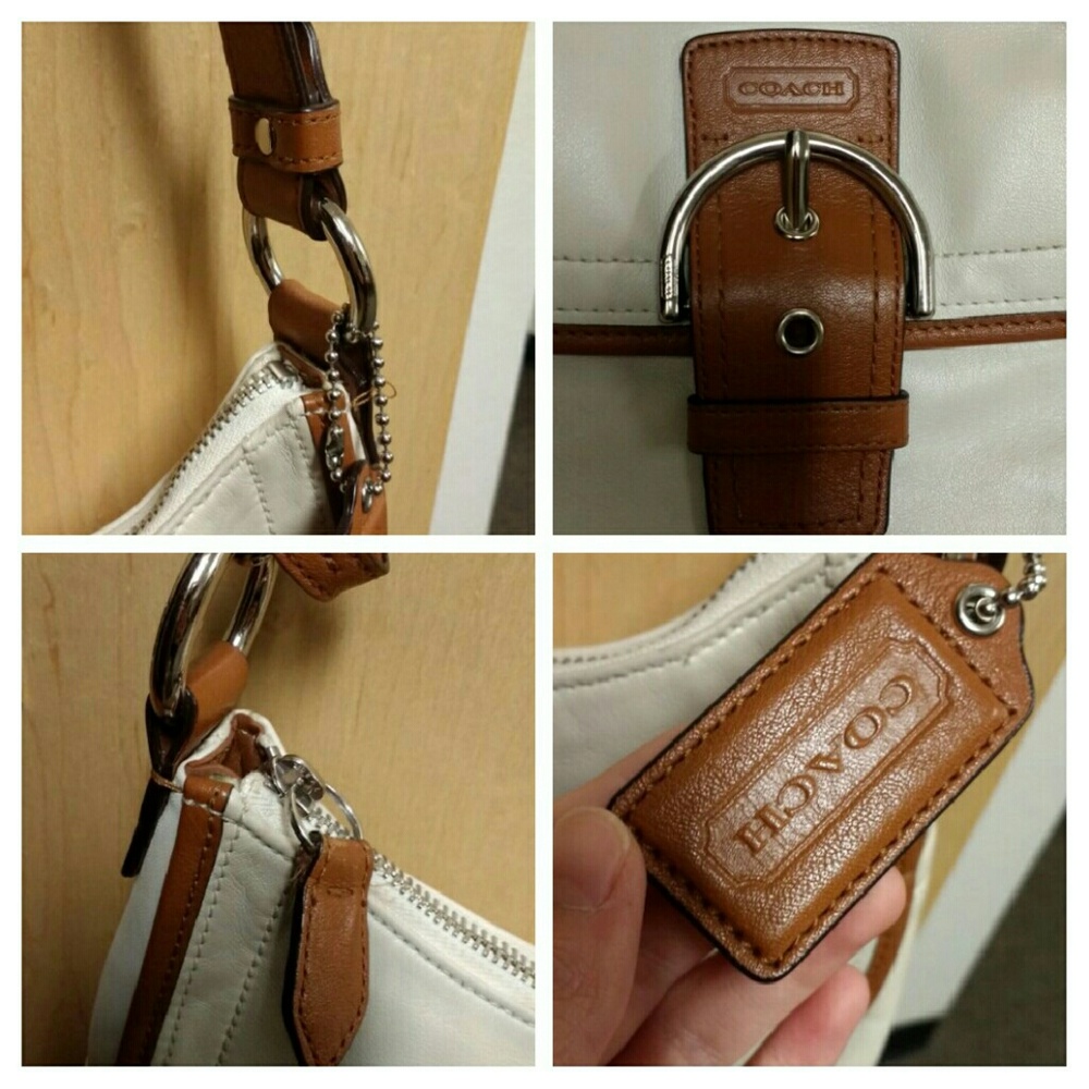 Brown and White Coach Bag