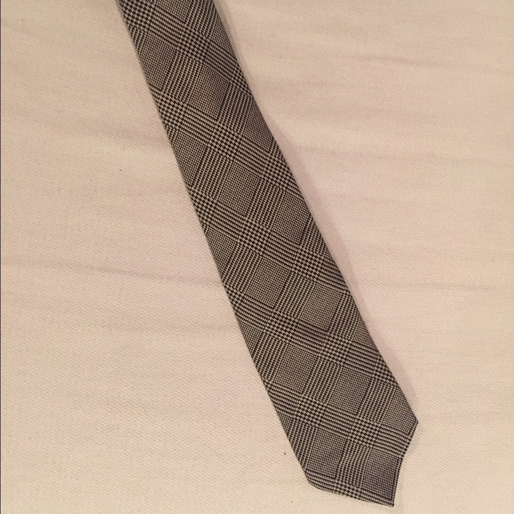 Rayure Club Paris Black & Khaki Hatch Pattern Tie
