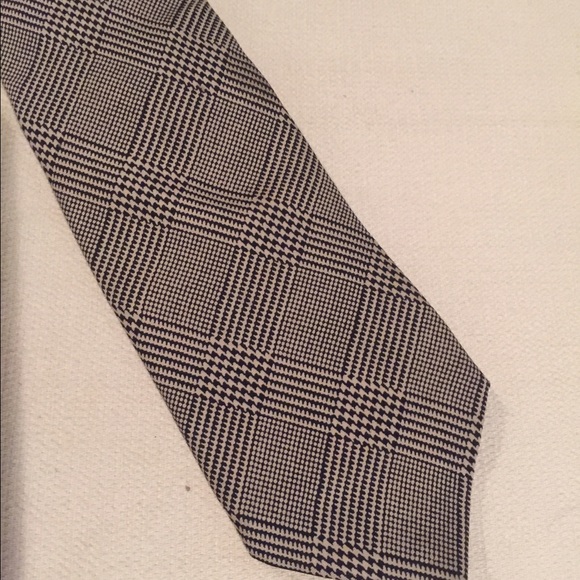 Rayure Club Paris Black & Khaki Hatch Pattern Tie - Picture 2 of 3