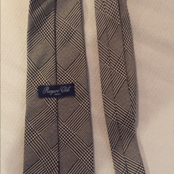 Rayure Club Paris Black & Khaki Hatch Pattern Tie - Picture 3 of 3