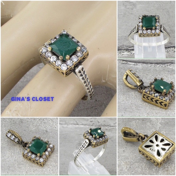 Sterling Silver Set of necklace Pendant & earrings - Picture 1 of 4