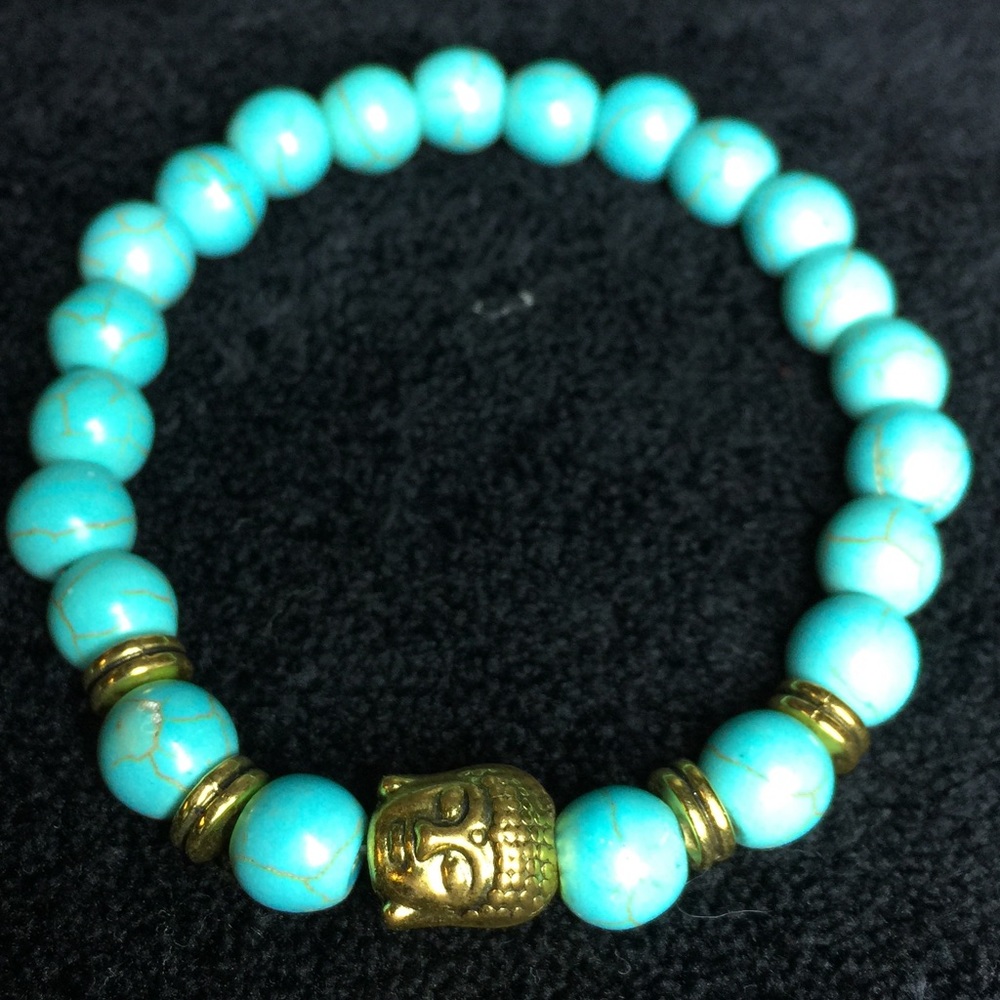 Gold Buddha turquoise bracelet