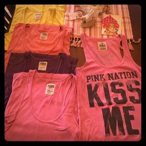 Lot of 5 PINK Victoria Secret Tank Tops
