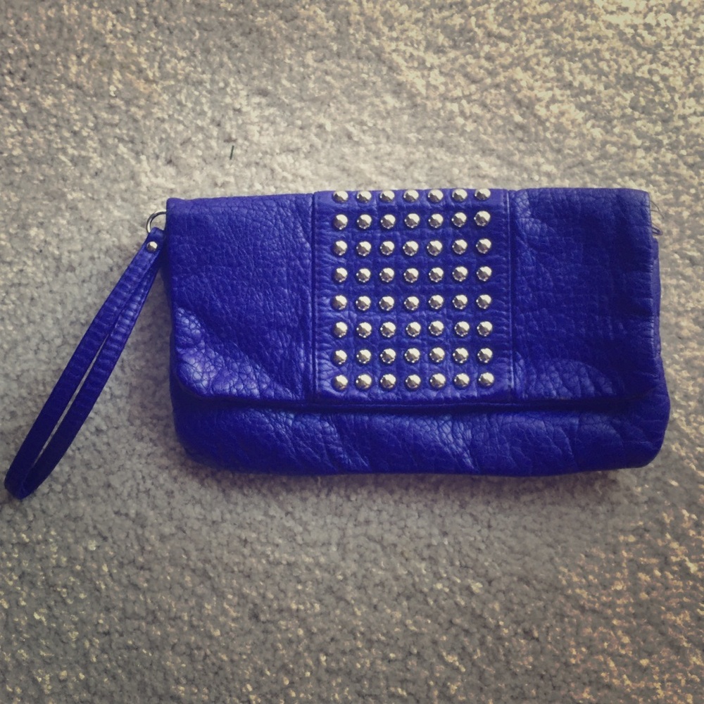 Mossimo-Target Blue and Silver Studded Clutch