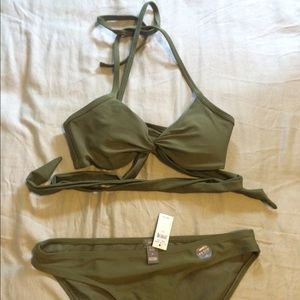 Aerie olive green bathing suit