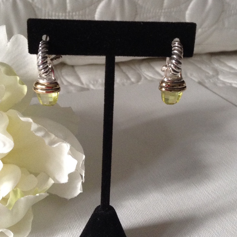 Sterling Silver earrings with green peridot.