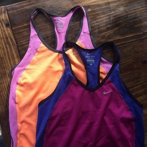 2 Nike dri-fit workout razor back tank tops