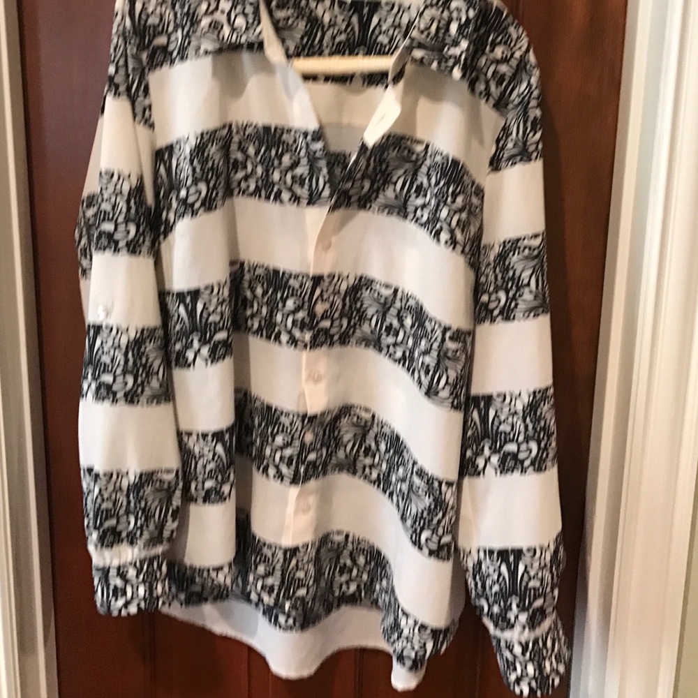 Black and white blouse