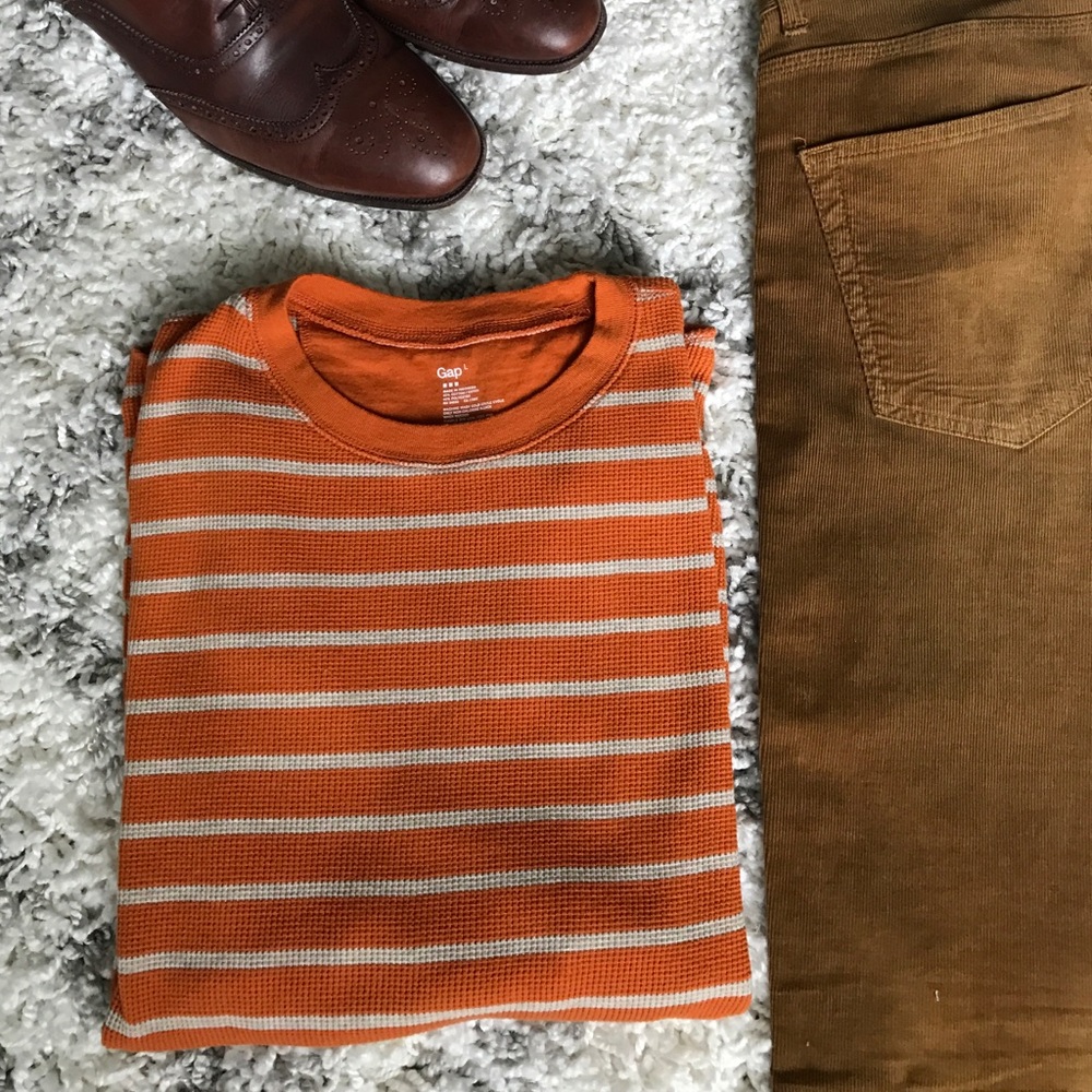 Gap Men's Orange Stripped Thermal