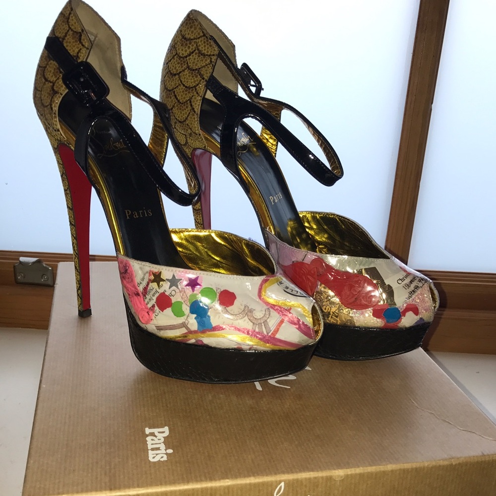 Christian Louboutin trash snakeskin