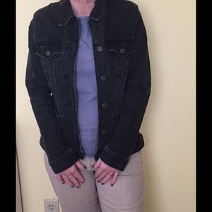 Women's Dark Washed Black Jean Jacket Sz S