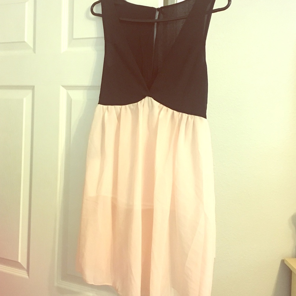 Chiffon pink and black dress
